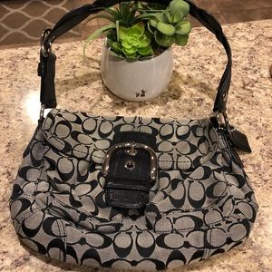 COACH Signature braided shoulder purse